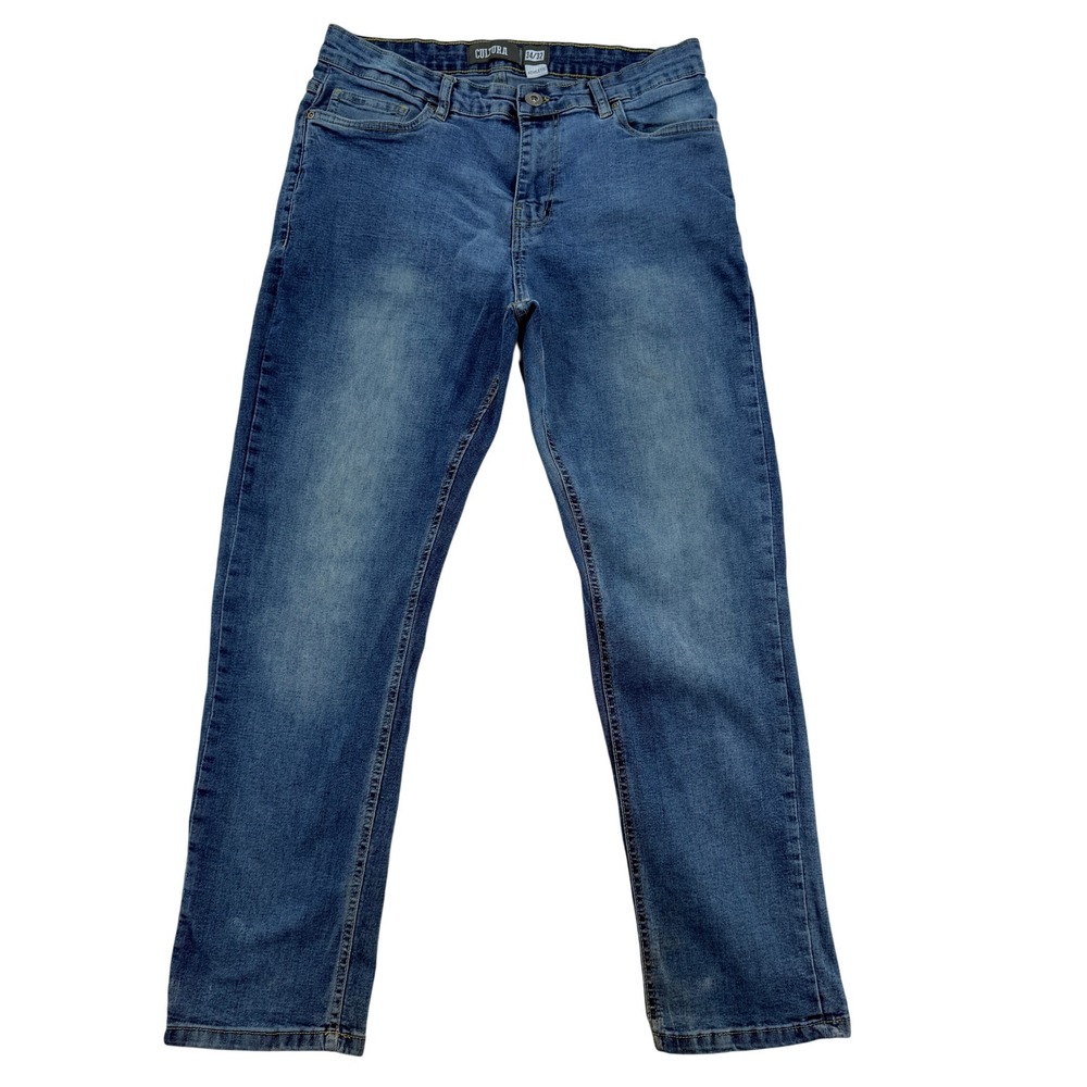 Cultura Mens Athletic Fit Jeans Blue Medium Wash Stretch Denim 34x32 Stretch